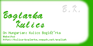 boglarka kulics business card